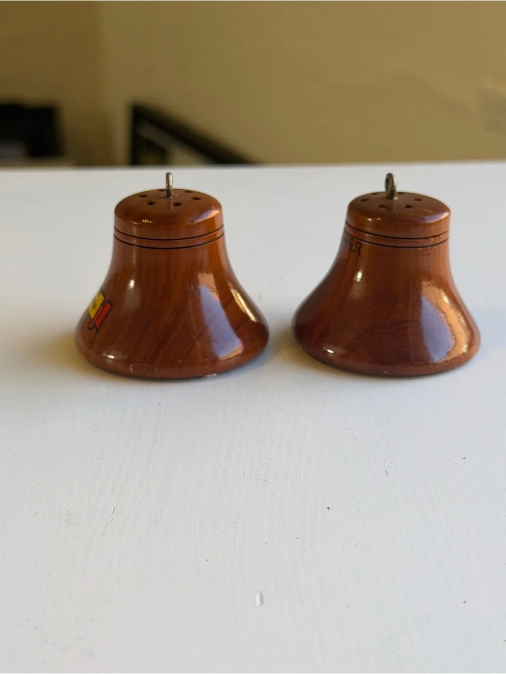 Vintage Wisconsin State Fair Wooden Salt & Pepper Shaker Set — Souvenir